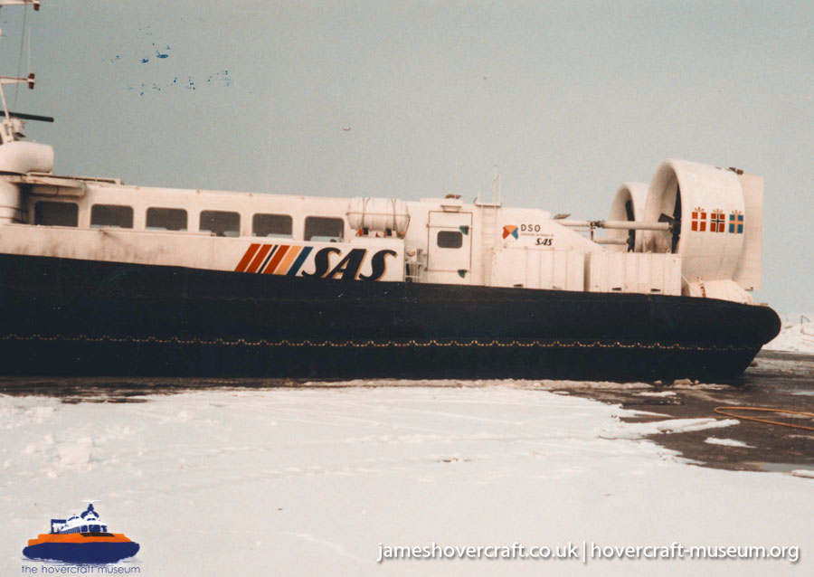 AP1-88 hovercraft with the Scandinavian company SAS -  (credit: The <a href='http://www.hovercraft-museum.org/' target='_blank'>Hovercraft Museum Trust</a>).